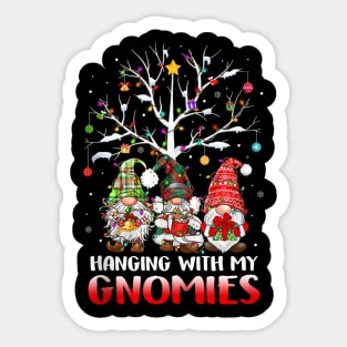 Hanging With My Gnomies - Funny Gnome Friends - Xmas Holiday Sticker